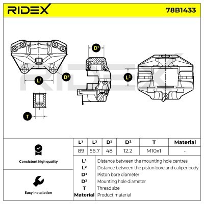 Bremssattel RIDEX 78B1433 78B1433 - foto 7