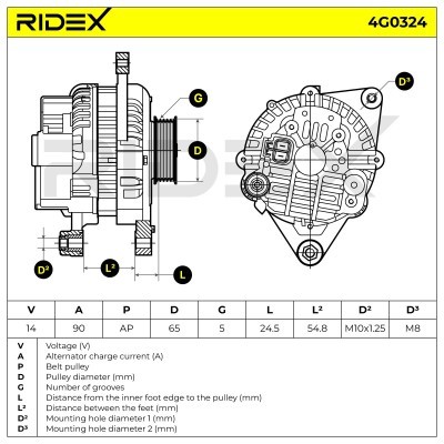 Generator RIDEX 4G0324 4G0324 - foto 5