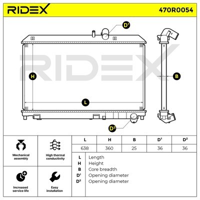 Kühler, Motorkühlung RIDEX 470R0054 470R0054 - foto 5