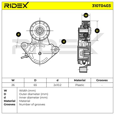 Spannarm Keilrippenriemen RIDEX 310T0403 310T0403 - foto 6