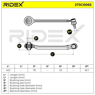 Querlenker RIDEX 273C0065 273C0065 - foto 3