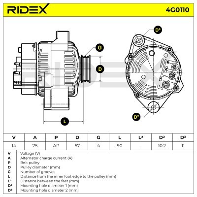 Generator RIDEX 4G0110 4G0110 - foto 7