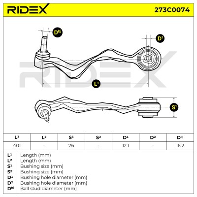 Querlenker RIDEX 273C0074 273C0074 - foto 7