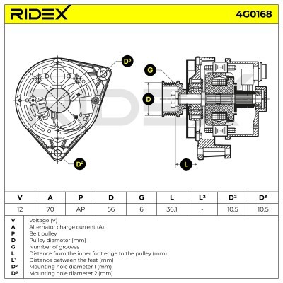 Generator RIDEX 4G0168 4G0168 - foto 9