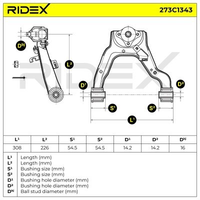 Querlenker RIDEX 273C1343 273C1343 - foto 7