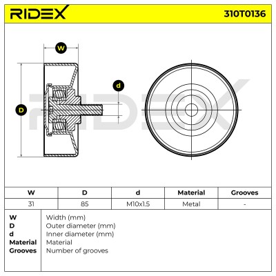 Spannarm Keilrippenriemen RIDEX 310T0136 310T0136 - foto 6