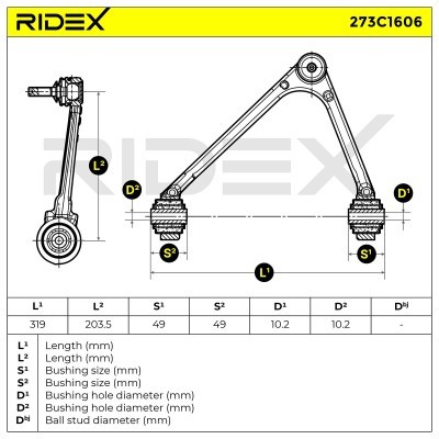 Querlenker RIDEX 273C1606 273C1606 - foto 8