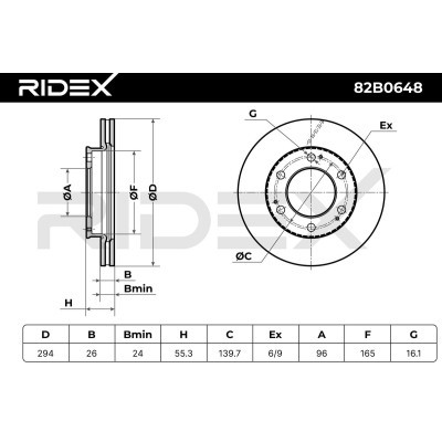 Bremsscheibe RIDEX 82B0648 82B0648 - foto 6