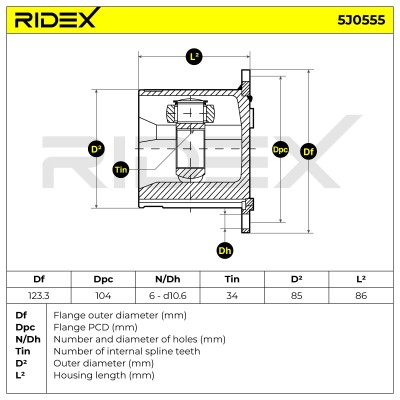 Gelenksatz, Antriebswelle RIDEX 5J0555 5J0555 - foto 5