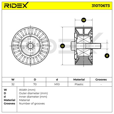 Spannarm Keilrippenriemen RIDEX 310T0673 310T0673 - foto 6