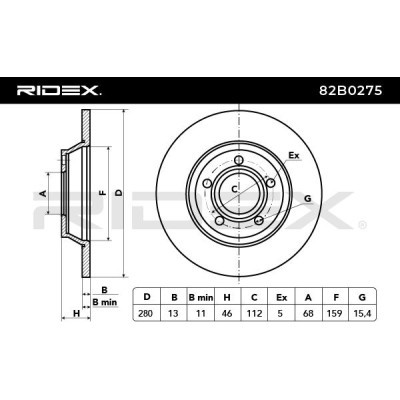 Bremsscheibe RIDEX 82B0275 82B0275 - foto 5
