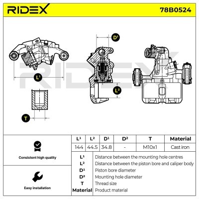 Bremssattel RIDEX 78B0524 78B0524 - foto 7