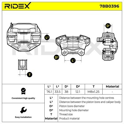 Bremssattel RIDEX 78B0396 78B0396 - foto 6