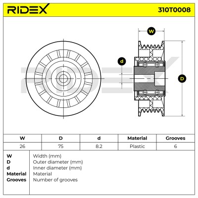 Spannarm Keilrippenriemen RIDEX 310T0008 310T0008 - foto 6