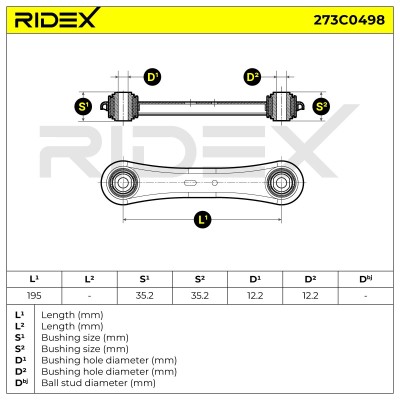 Querlenker RIDEX 273C0498 273C0498 - foto 6