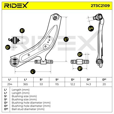 Querlenker RIDEX 273C2109 273C2109 - foto 3