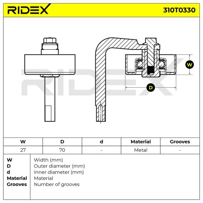 Spannarm Keilrippenriemen RIDEX 310T0330 310T0330 - foto 6