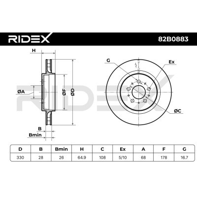 Bremsscheibe RIDEX 82B0883 82B0883 - foto 3