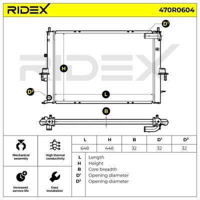 Kühler, Motorkühlung RIDEX 470R0604 470R0604 - foto 5