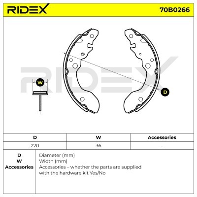 Bremsbeläge Satz RIDEX 70B0266 70B0266 - foto 5