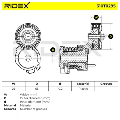 Spannarm Keilrippenriemen RIDEX 310T0295 310T0295 - foto 6