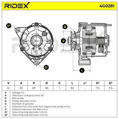 Generator RIDEX 4G0281 4G0281 - foto 5