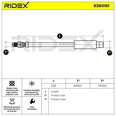 Bremsschlauch RIDEX 83B0161 83B0161 - foto 2