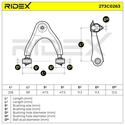 Querlenker RIDEX 273C0263 273C0263 - foto 3