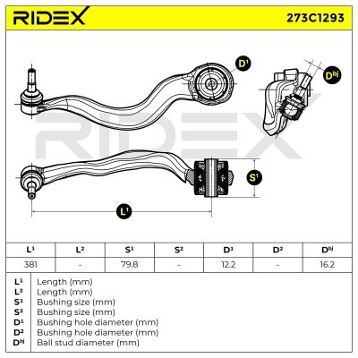 Querlenker RIDEX 273C1293 273C1293 - foto 7
