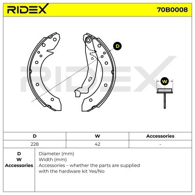 Bremsbeläge Satz RIDEX 70B0008 70B0008 - foto 5