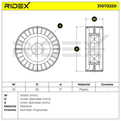 Spannarm Keilrippenriemen RIDEX 310T0250 310T0250 - foto 6