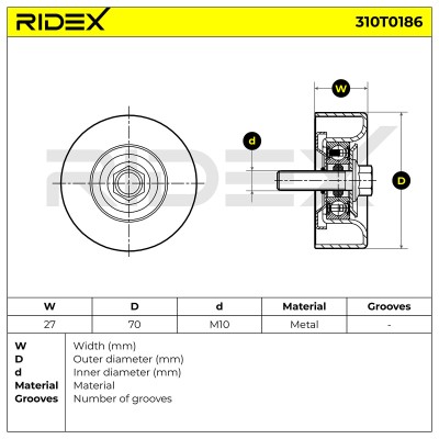 Spannarm Keilrippenriemen RIDEX 310T0186 310T0186 - foto 6