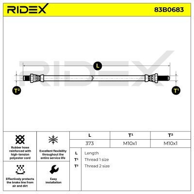 Bremsschlauch RIDEX 83B0683 83B0683 - foto 7