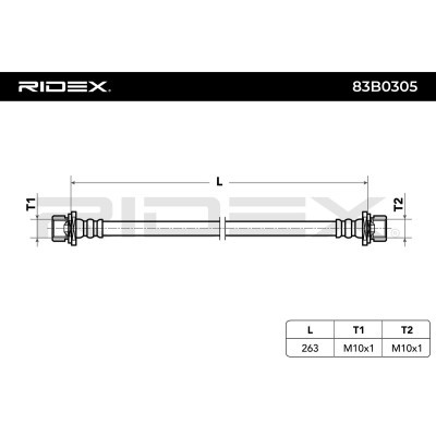 Bremsschlauch RIDEX 83B0305 83B0305 - foto 3