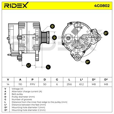 Generator RIDEX 4G0802 4G0802 - foto 5