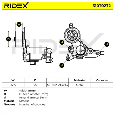 Spannarm Keilrippenriemen RIDEX 310T0272 310T0272 - foto 7