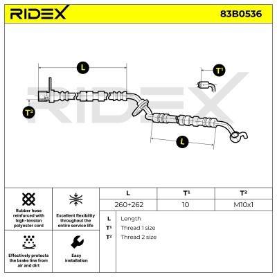 Bremsschlauch RIDEX 83B0536 83B0536 - foto 7