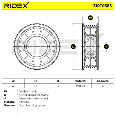 Spannarm Keilrippenriemen RIDEX 310T0383 310T0383 - foto 6