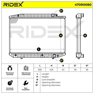 Kühler, Motorkühlung RIDEX 470R0080 470R0080 - foto 6