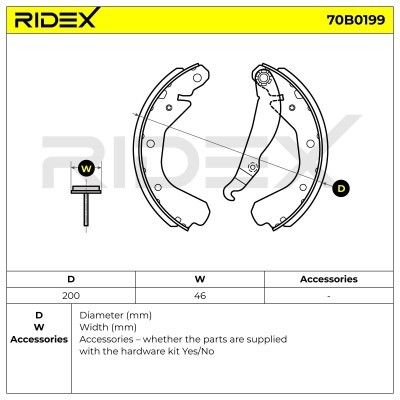 Bremsbeläge Satz RIDEX 70B0199 70B0199 - foto 5