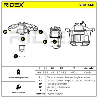 Bremssattel RIDEX 78B1466 78B1466 - foto 6