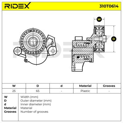 Spannarm Keilrippenriemen RIDEX 310T0614 310T0614 - foto 5