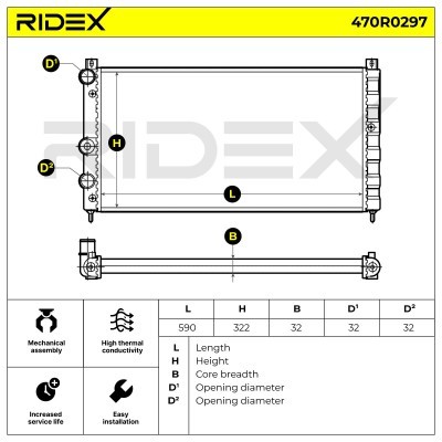 Kühler, Motorkühlung RIDEX 470R0297 470R0297 - foto 5