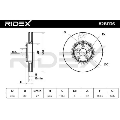 Bremsscheibe RIDEX 82B1136 82B1136 - foto 5