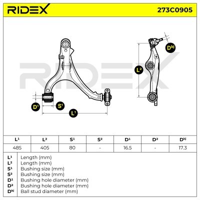 Querlenker RIDEX 273C0905 273C0905 - foto 8