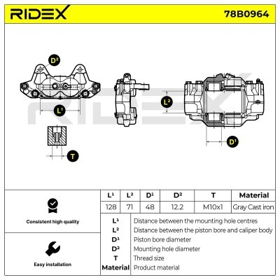 Bremssattel RIDEX 78B0964 78B0964 - foto 6