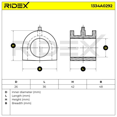Lagerung, Stabilisator RIDEX 1334A0292 1334A0292 - foto 5