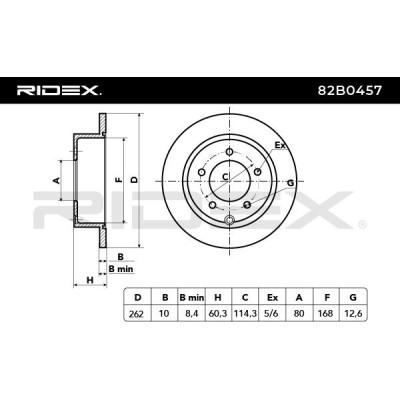 Bremsscheibe RIDEX 82B0457 82B0457 - foto 4