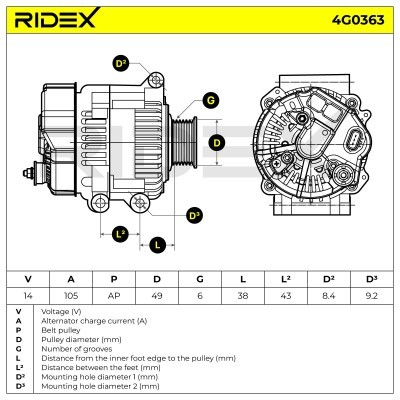 Generator RIDEX 4G0363 4G0363 - foto 7