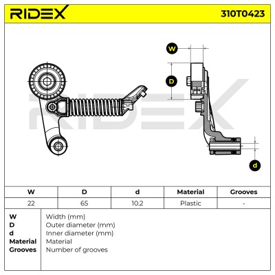 Spannarm Keilrippenriemen RIDEX 310T0423 310T0423 - foto 7